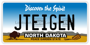 JTEIGEN  license plate in ND