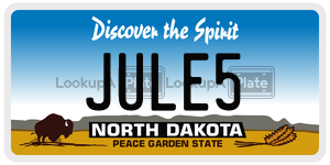 JULE5  license plate in ND