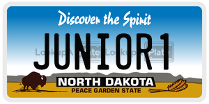 JUNIOR1  license plate in ND