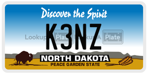 K3NZ  license plate in ND