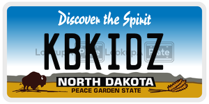 KBKIDZ  license plate in ND