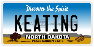 KEATING  license plate in ND