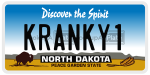 KRANKY1  license plate in ND