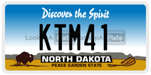 KTM41  license plate in ND