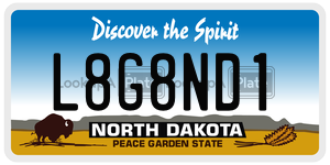 L8G8ND1  license plate in ND