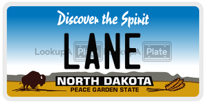 LANE  license plate in ND