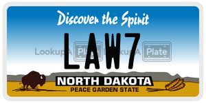 LAW7  license plate in ND