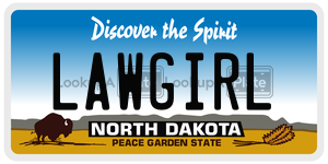 LAWGIRL  license plate in ND