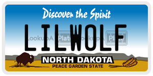 LILWOLF  license plate in ND
