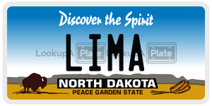 LIMA  license plate in ND