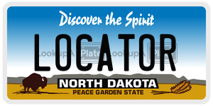 LOCATOR license plate in North Dakota