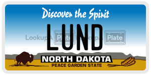 LUND  license plate in ND