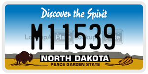 M11539  license plate in ND