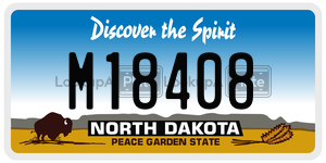 M18408  license plate in ND