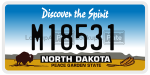 M18531  license plate in ND
