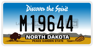 M19644  license plate in ND
