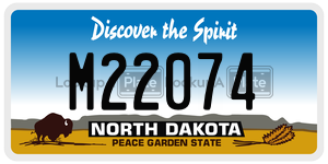 M22074  license plate in ND