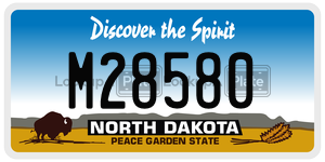 M28580  license plate in ND