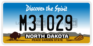 M31029  license plate in ND
