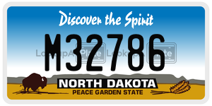 M32786  license plate in ND