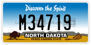M34719  license plate in ND