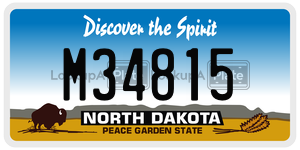 M34815 license plate in North Dakota