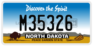 M35326  license plate in ND