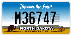 M36747  license plate in ND