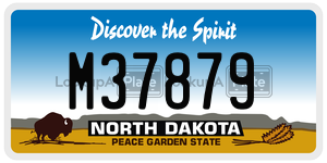 M37879  license plate in ND