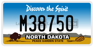 M38750  license plate in ND