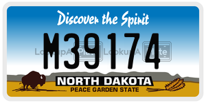M39174  license plate in ND