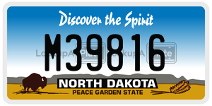 M39816  license plate in ND