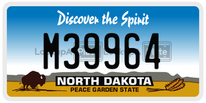 M39964  license plate in ND