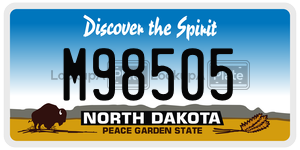 M98505  license plate in ND