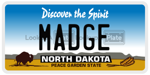 MADGE  license plate in ND