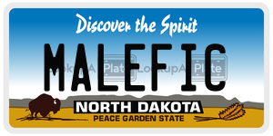 MALEFIC  license plate in ND