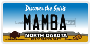 MAMBA  license plate in ND