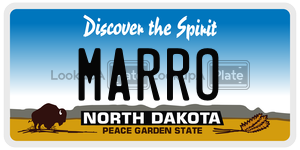 MARRO  license plate in ND