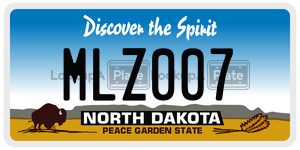 MLZ007 license plate in North Dakota