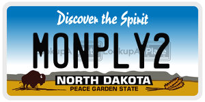 MONPLY2  license plate in ND
