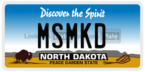 MSMKD license plate in North Dakota
