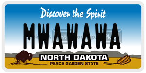 MWAWAWA  license plate in ND