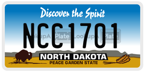 NCC1701 license plate in North Dakota