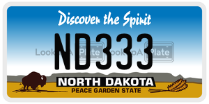 ND333  license plate in ND