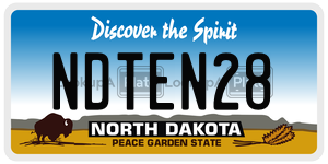 NDTEN28  license plate in ND