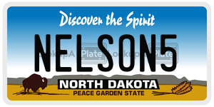 NELSON5  license plate in ND