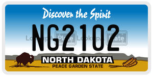 NG2102  license plate in ND