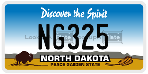 NG325  license plate in ND