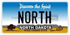 NORTH  license plate in ND