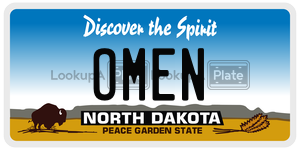 OMEN  license plate in ND